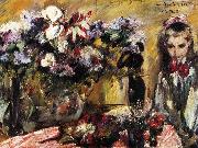 Lovis Corinth Blumen und Tochter Wilhelmine oil painting reproduction